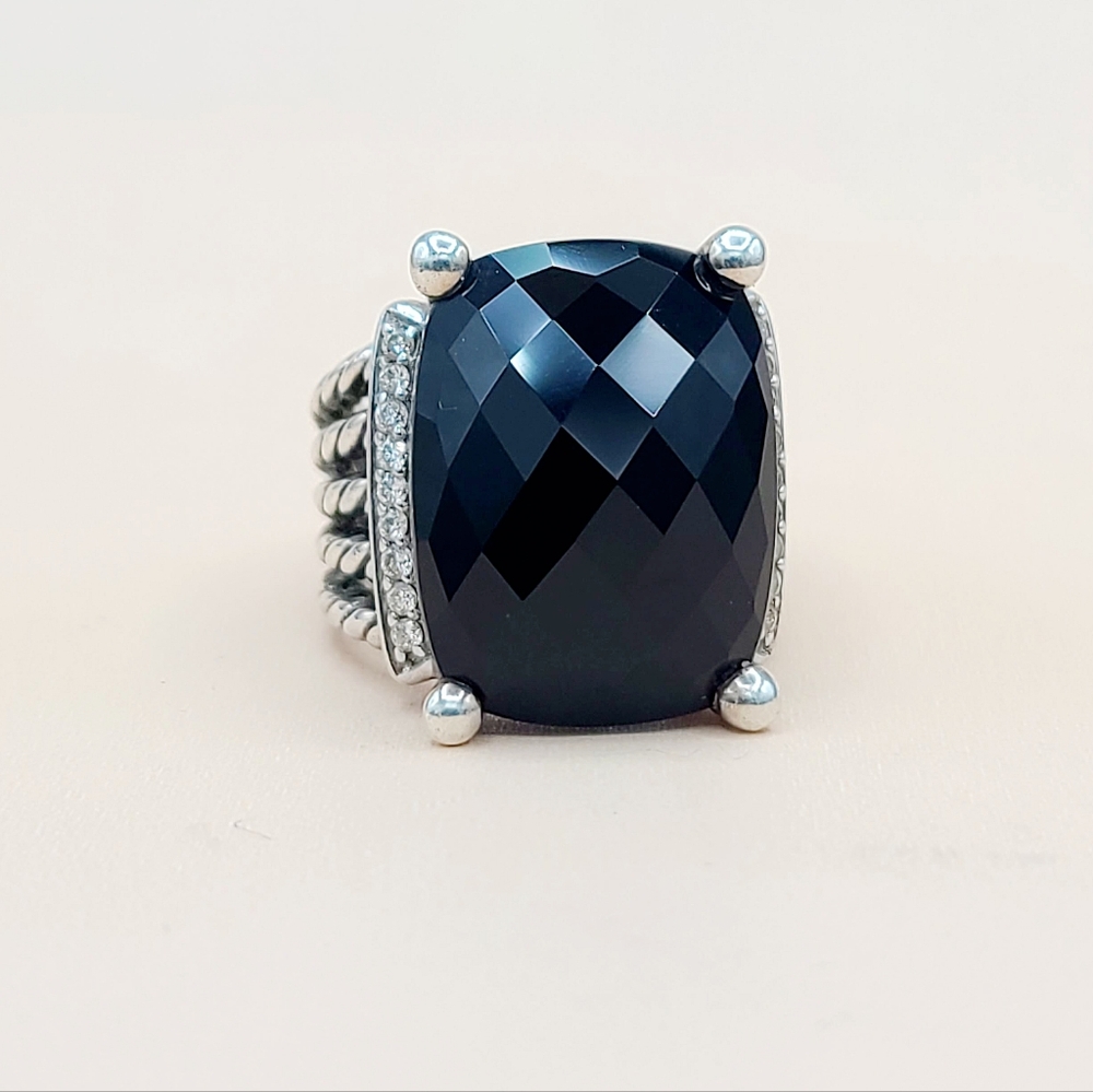 David Yurman Wheaton 20x15 Black Onyx Diamond Ring